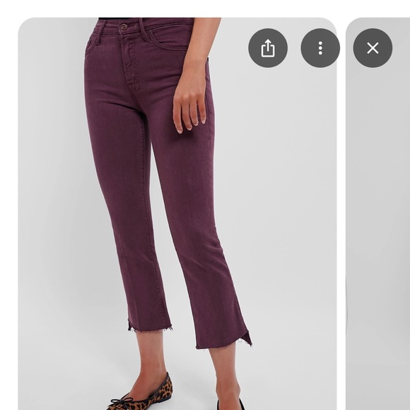 NWT Mother Women's Wine/Mauve Insider Crop Step Fray style Jeans Size 31 - Picture 12 of 12